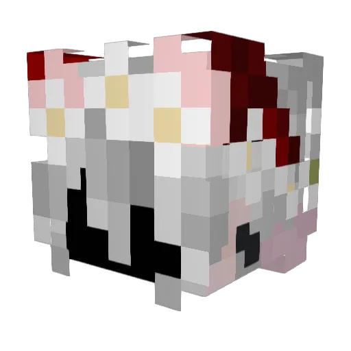 BlancZephyr Minecraft avatar head, 3D render