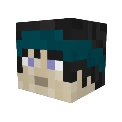 Blangi Minecraft avatar head, 3D render