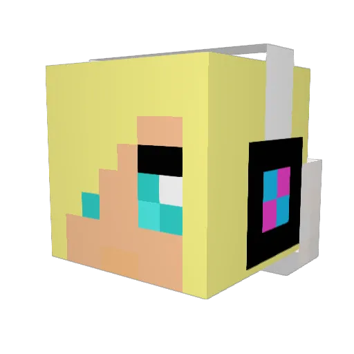 Blanias Minecraft avatar head, 3D render