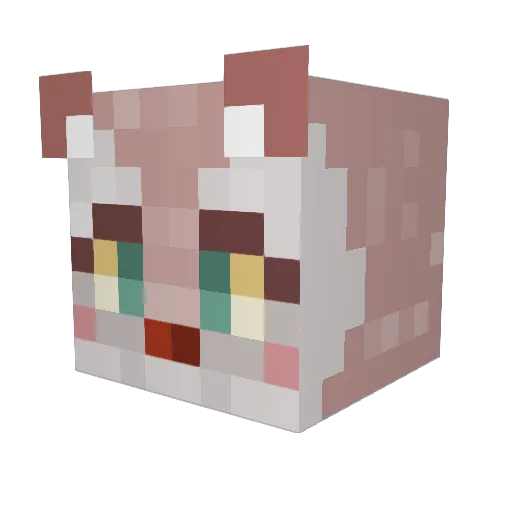 Blank76 Minecraft avatar head, 3D render