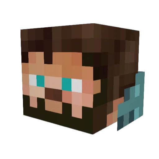 Blank_World Minecraft avatar head, 3D render