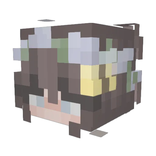 Blanka2 Minecraft avatar head, 3D render