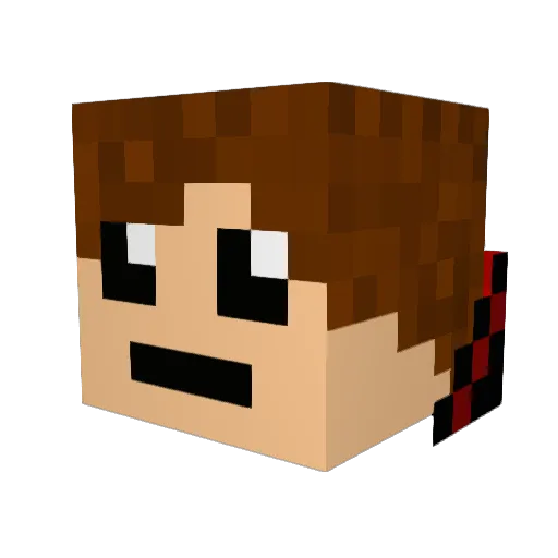 Blaptu Minecraft avatar head, 3D render