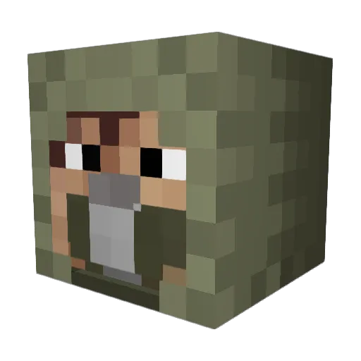 Blargey Minecraft avatar head, 3D render