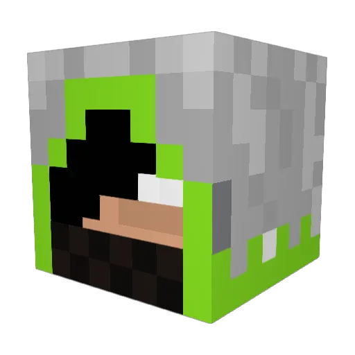 Blastdoor Minecraft avatar head, 3D render