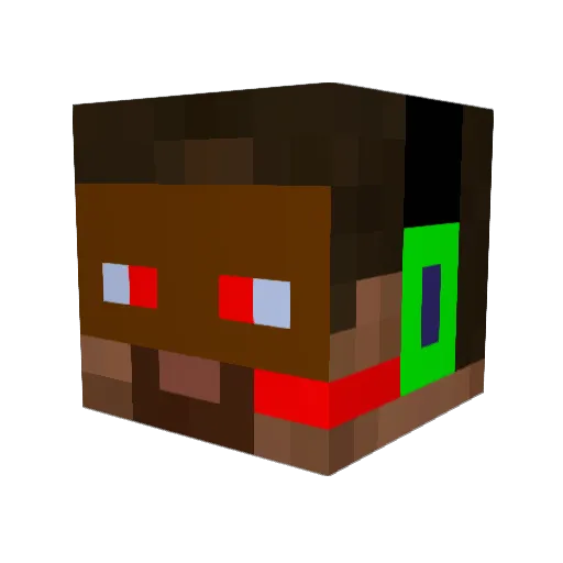 Blasted Minecraft avatar head, 3D render