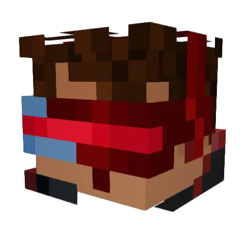 BlasterRay Minecraft avatar head, 3D render