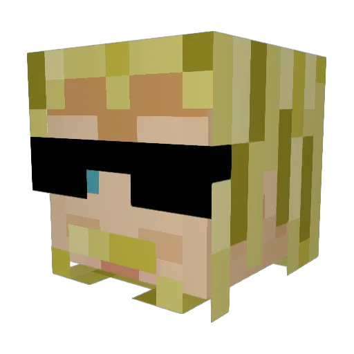 BlasterSolo Minecraft avatar head, 3D render
