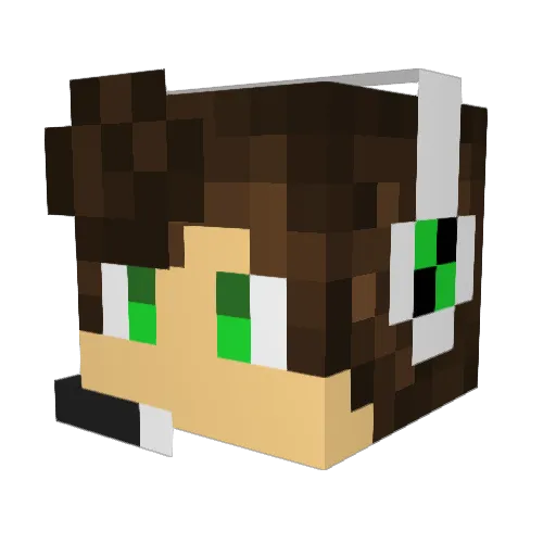 Blauarsch Minecraft avatar head, 3D render