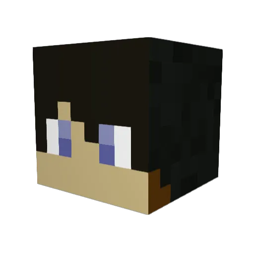 Blaubarschbube Minecraft avatar head, 3D render