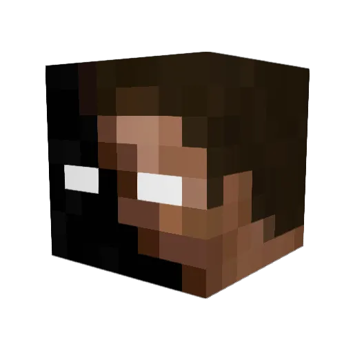 Blaubeurer Minecraft avatar head, 3D render