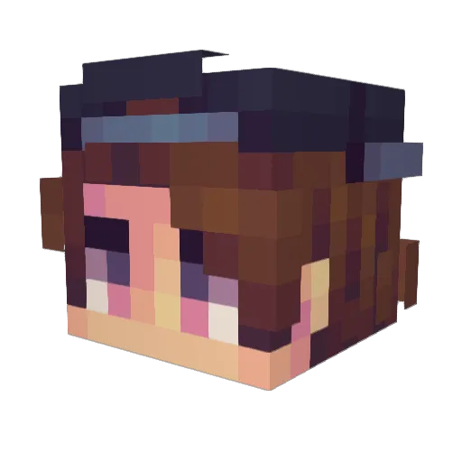Blaucd Minecraft avatar head, 3D render