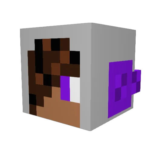 Blauther Minecraft avatar head, 3D render