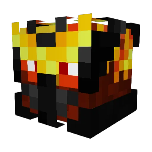 Blazaram Minecraft avatar head, 3D render
