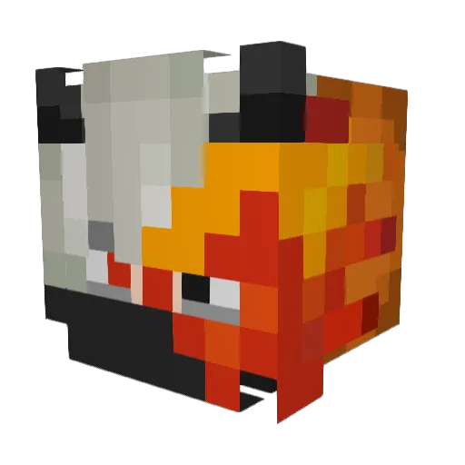 BlazeGy Minecraft avatar head, 3D render