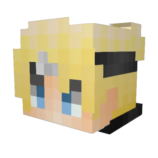 BlazeMaki Minecraft avatar head, 3D render
