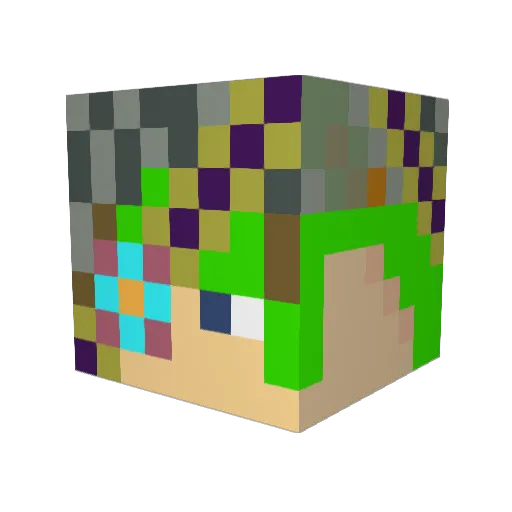 BlazeMoto Minecraft avatar head, 3D render
