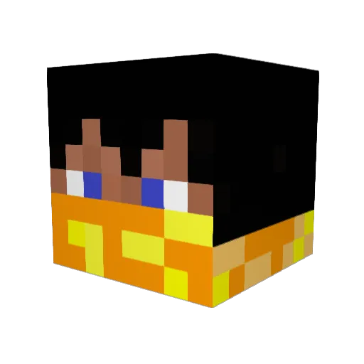 Blazebellet Minecraft avatar head, 3D render