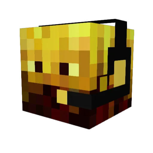 Blazeinga Minecraft avatar head, 3D render