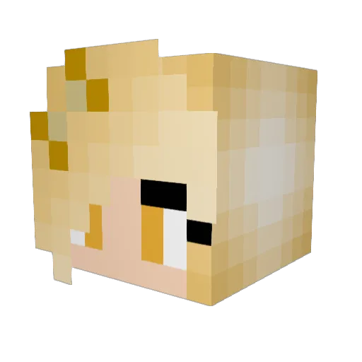 Blazepuff Minecraft avatar head, 3D render