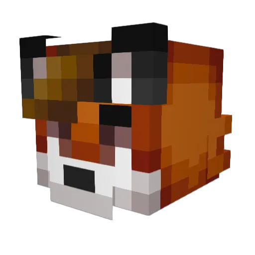BlazerFoxx Minecraft avatar head, 3D render