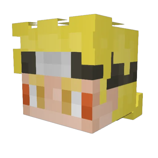BlazerShinobi Minecraft avatar head, 3D render