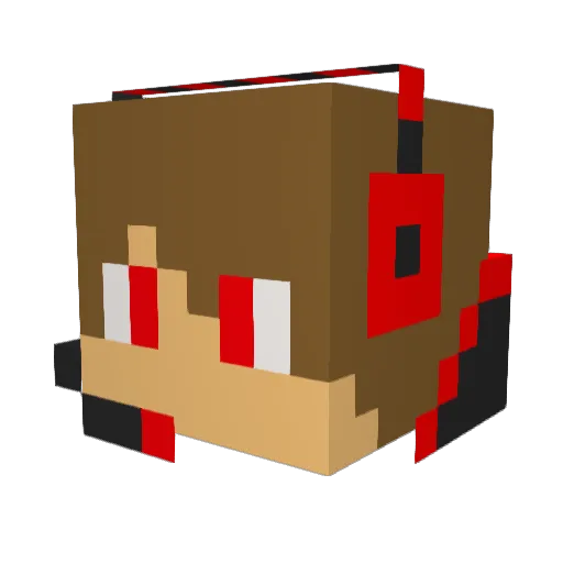 Blazergio Minecraft avatar head, 3D render