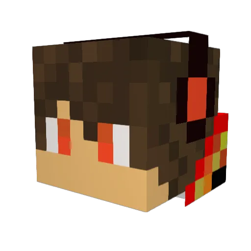 BlazingNova Minecraft avatar head, 3D render