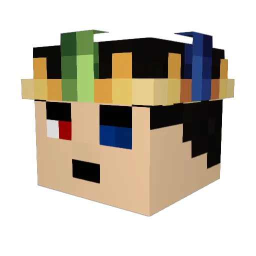 BlazingPack Minecraft avatar head, 3D render