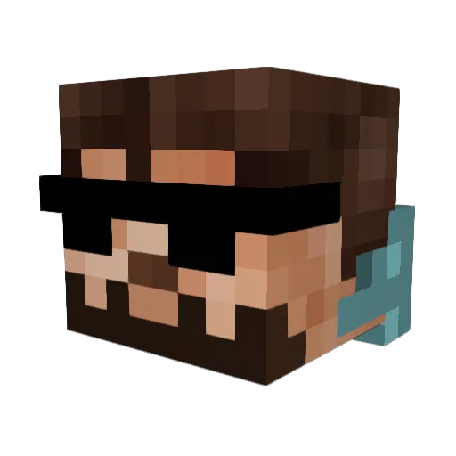 BlazingSonic Minecraft avatar head, 3D render