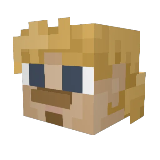 BlckLetter Minecraft avatar head, 3D render
