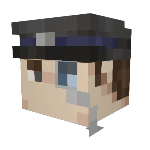 Blebanat Minecraft avatar head, 3D render