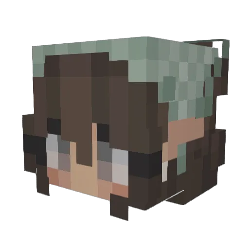 BleedGlitter Minecraft avatar head, 3D render