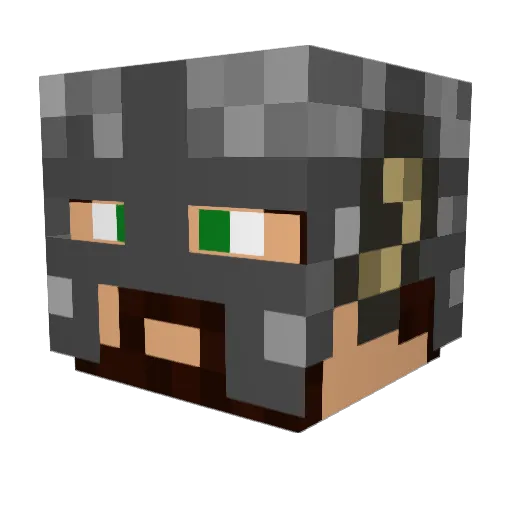 Bleedinz Minecraft avatar head, 3D render