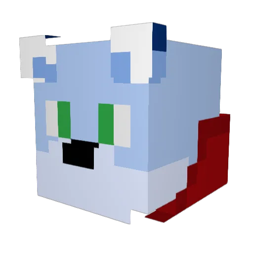 Bleifox Minecraft avatar head, 3D render