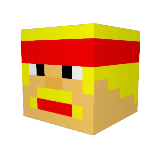 Blelz Minecraft avatar head, 3D render