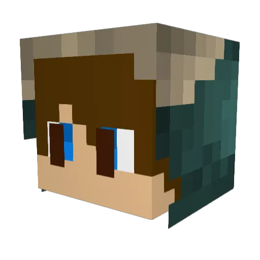 BlendedPotatoes Minecraft avatar head, 3D render