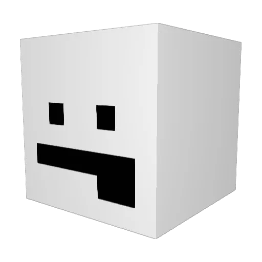 Blepsie Minecraft avatar head, 3D render