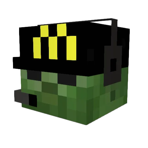 Bleraa Minecraft avatar head, 3D render