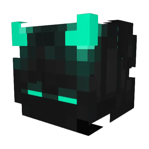 BlessedCursed Minecraft avatar head, 3D render
