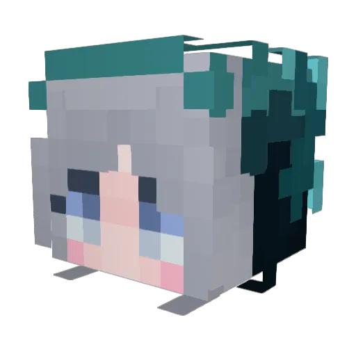 BleuAurel Minecraft avatar head, 3D render