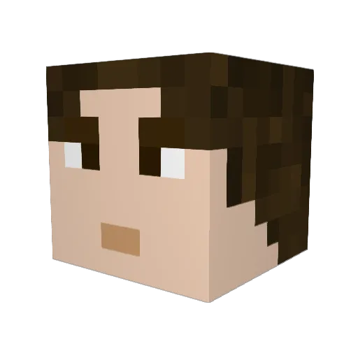 BleuBury Minecraft avatar head, 3D render