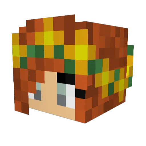 BleuCrafter Minecraft avatar head, 3D render