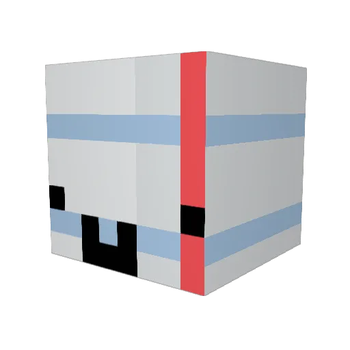 BleuInSpace Minecraft avatar head, 3D render