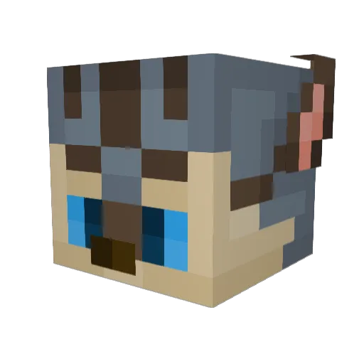 BleuJacket Minecraft avatar head, 3D render