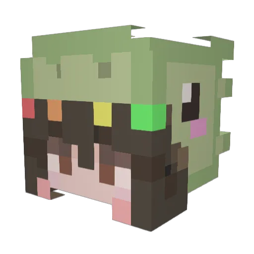 BleuNovaz Minecraft avatar head, 3D render