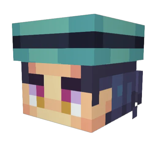 Bleubomb Minecraft avatar head, 3D render