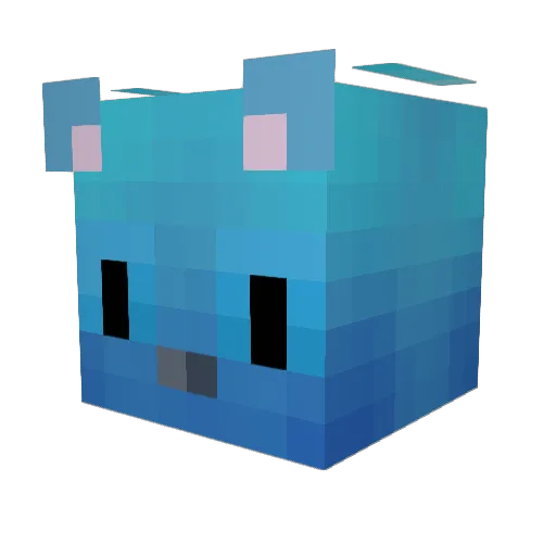 BleusUwU Minecraft avatar head, 3D render