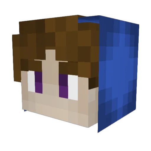 Bleutropic Minecraft avatar head, 3D render