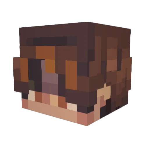 Blewline Minecraft avatar head, 3D render